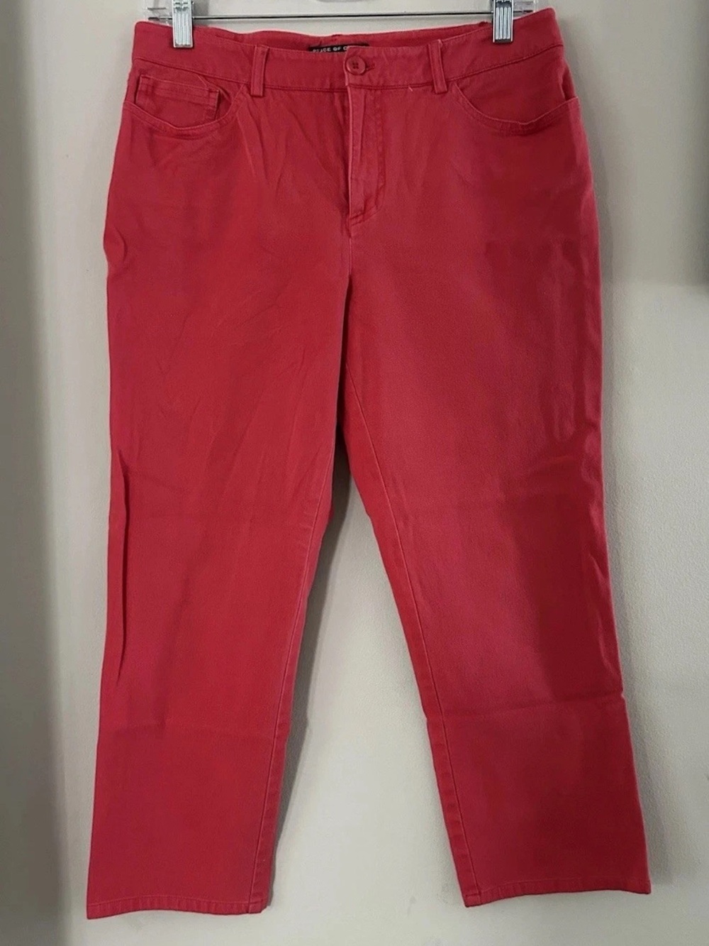 Peace of Cloth Red Stretch Crop Pants Made In USA Women’s Size 8